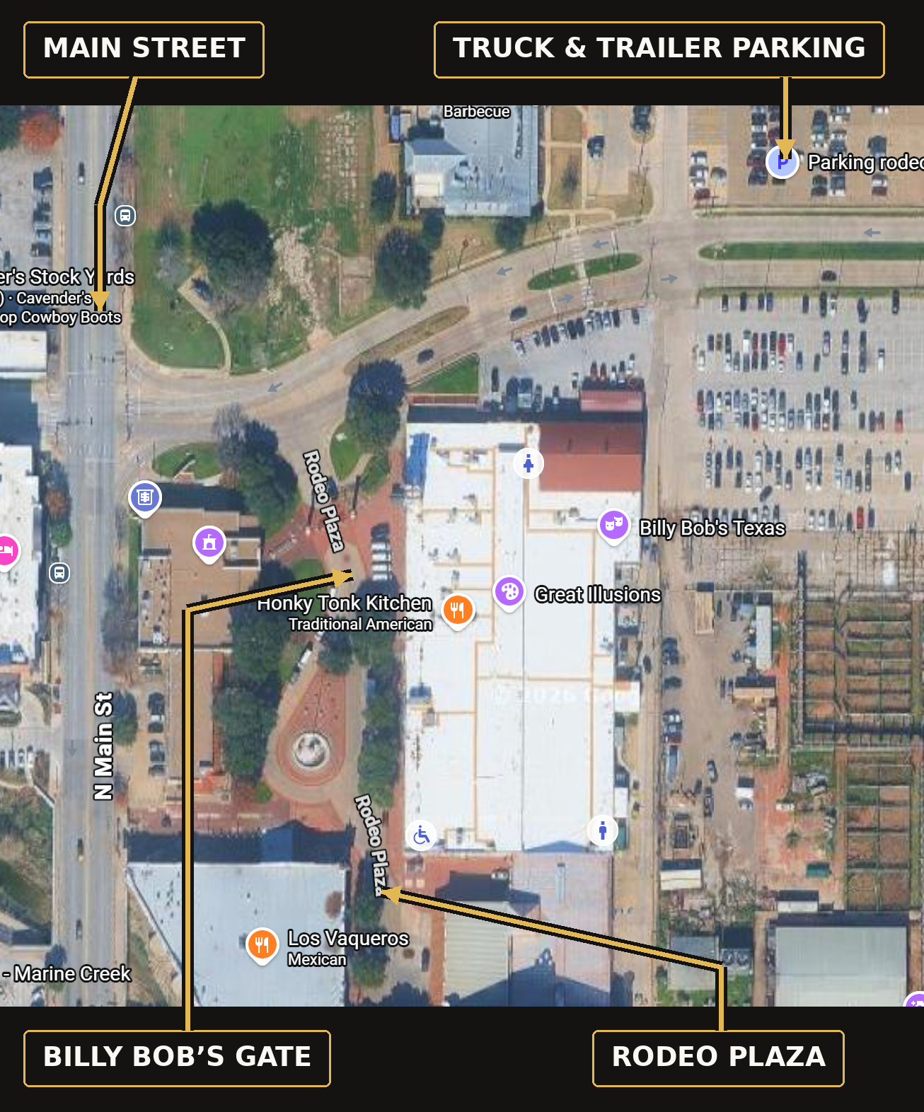 Gate & surrounding parking satellite reference map
