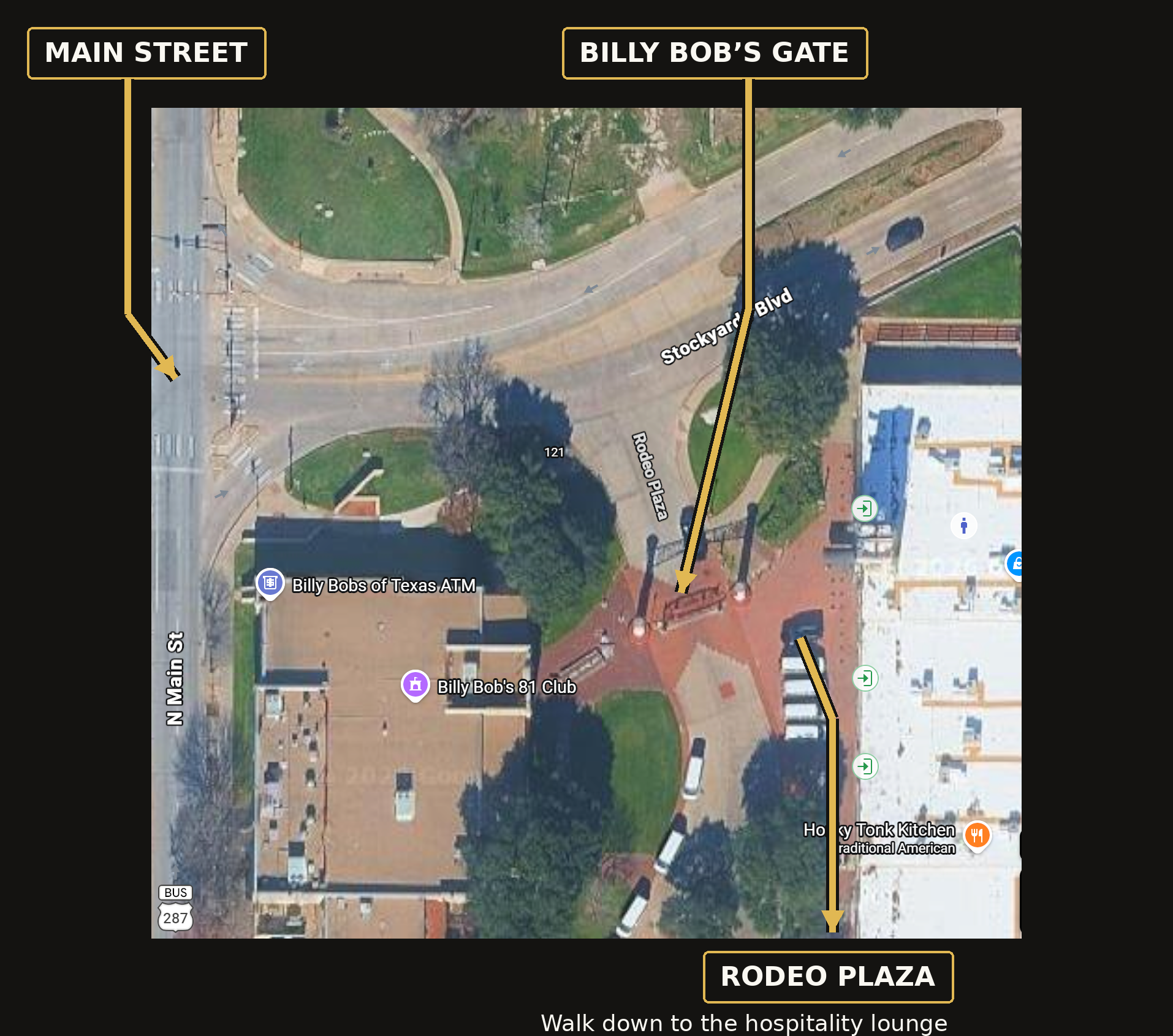 Billy Bob’s gate satellite reference map