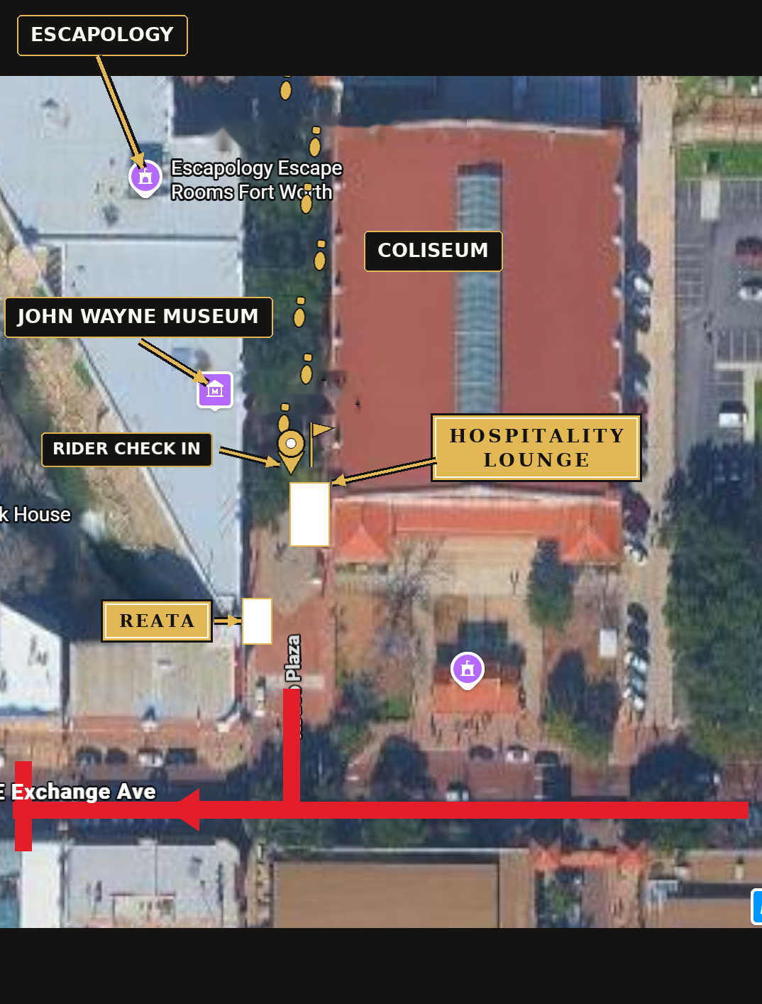 Rodeo Plaza & Coliseum satellite reference map